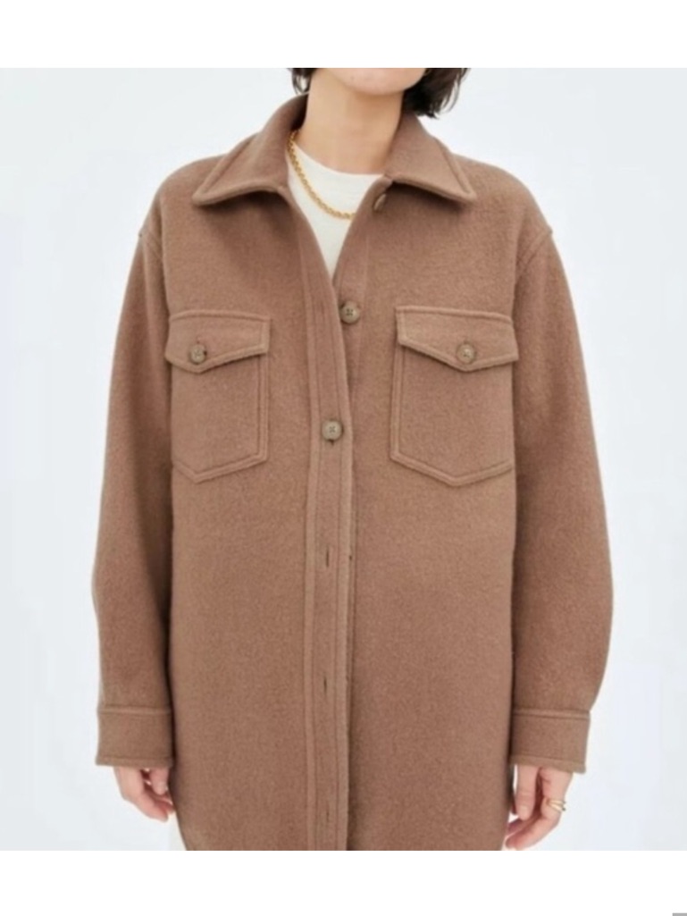 Wilfred Caramel Wool-Blend Shacket (Nwot, Size S)